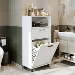 Kirli Çamaşır Sepetli Çekmeceli Banyo Dolabı Çok Amaçlı Dolap 60 cm - Rim