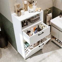 Kirli Çamaşır Sepetli Çekmeceli Banyo Dolabı Çok Amaçlı Dolap 60 cm - Rim