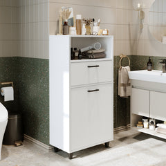 Kirli Çamaşır Sepetli Çekmeceli Banyo Dolabı Çok Amaçlı Dolap 60 cm - Rim