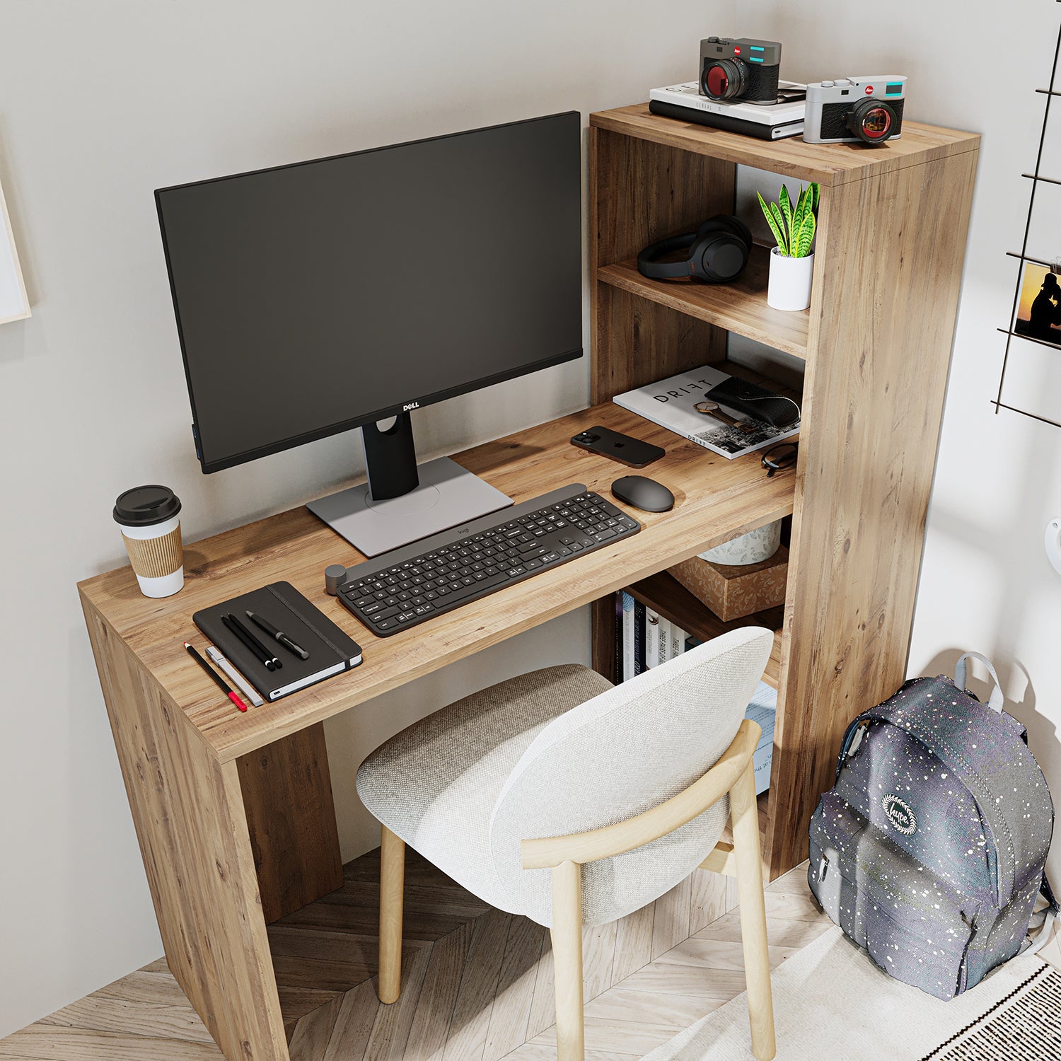 Kitaplıklı Çalışma Masası - Laura - Roomartstore.com.tr