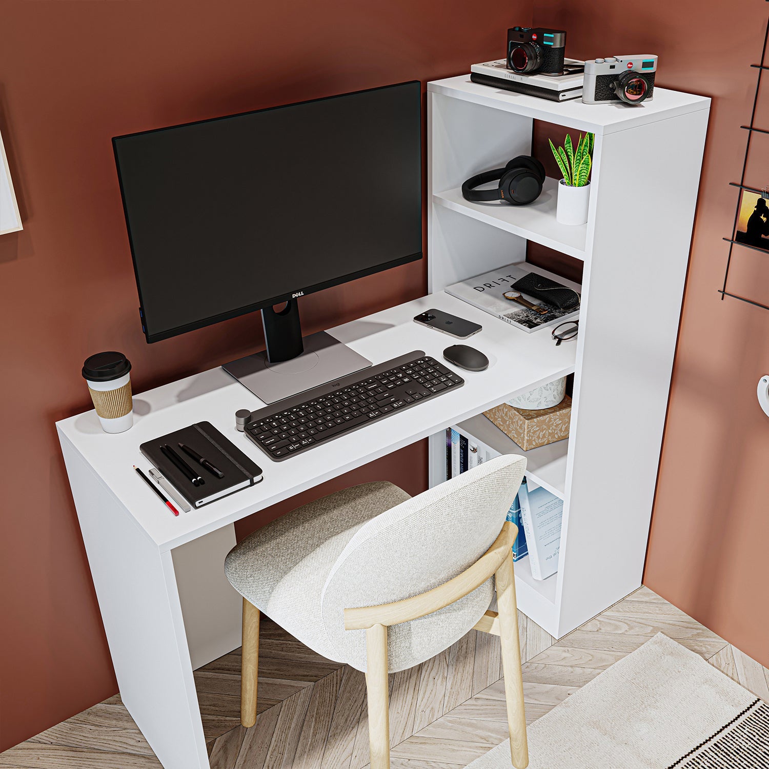 Kitaplıklı Çalışma Masası - Laura - Roomartstore.com.tr