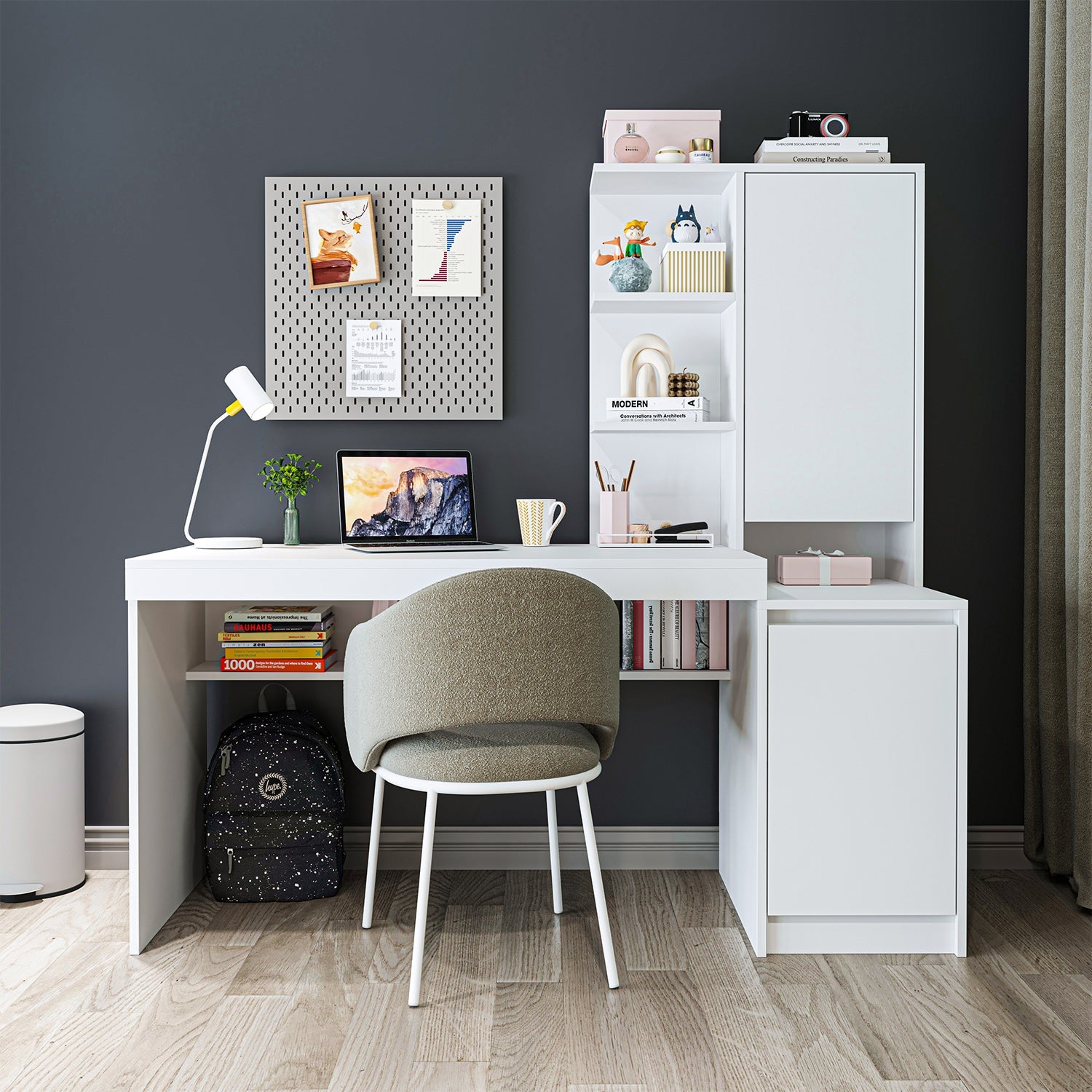 Kitaplıklı Çalışma Masası - Nora - Sağ - Roomartçalışma masası2905