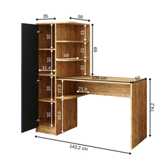 Kitaplıklı Çalışma Masası - Roma - Roomartstore.com.trçalışma masası2076