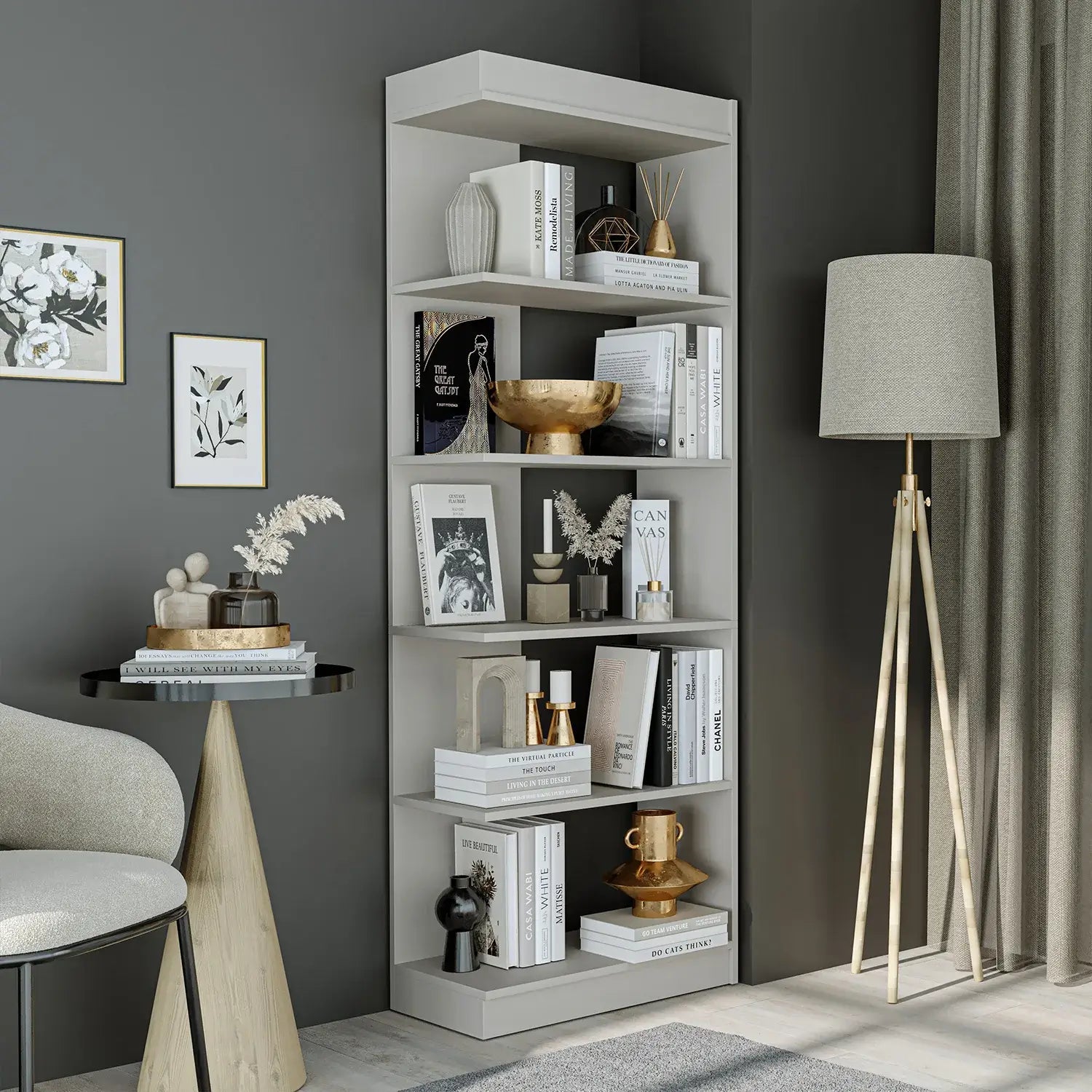 Köşe Kitaplık - Flat - Roomartkitaplık2854