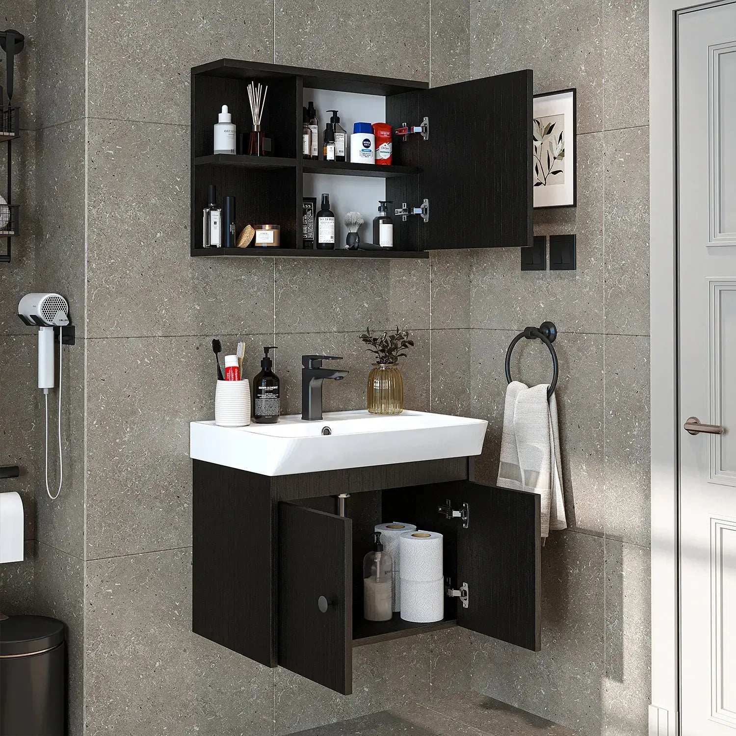 Lavabolu Banyo Dolabı 2li Set - Ada - Roomartbanyo dolabı2680