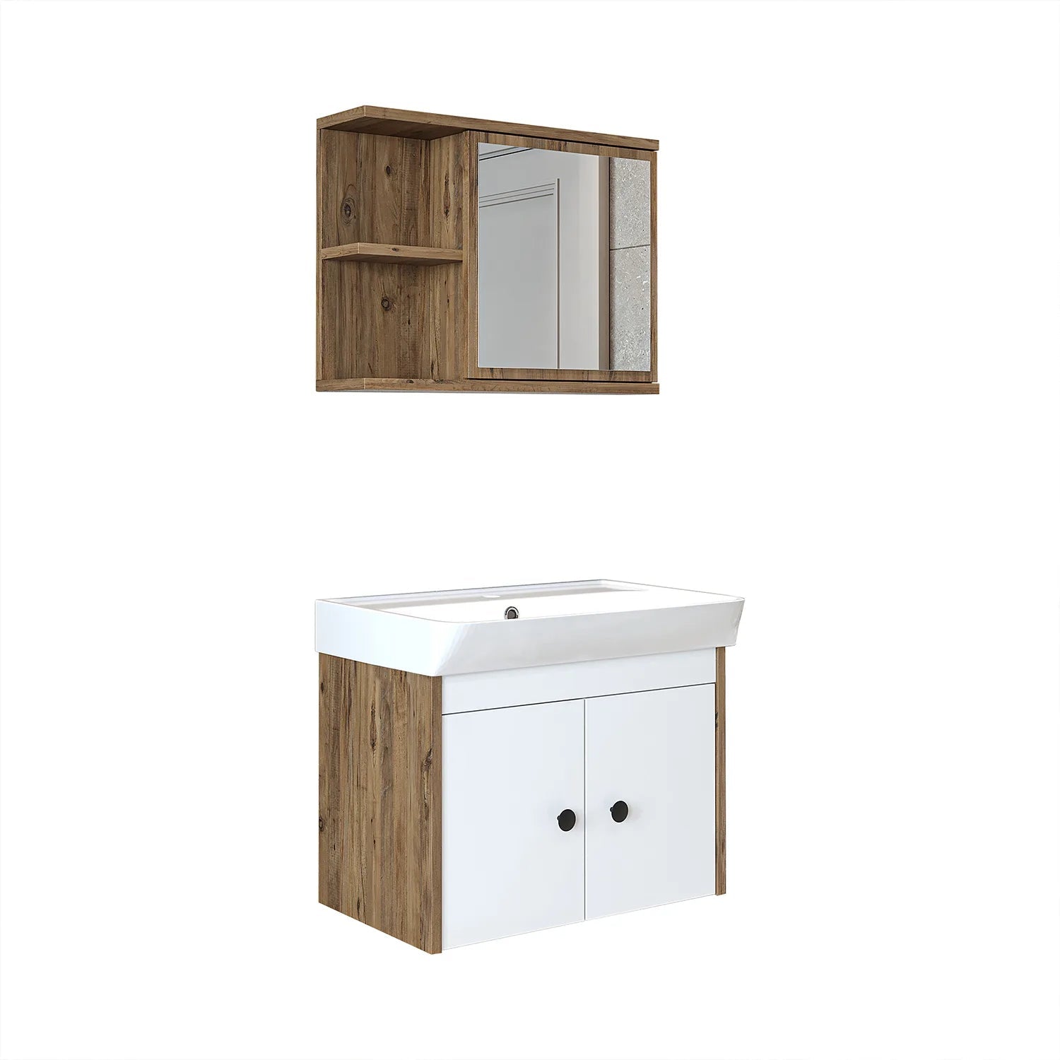 Lavabolu Banyo Dolabı 2li Set - Ada - Roomartbanyo dolabı2864
