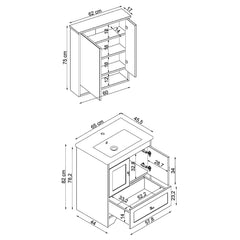 Lavabolu Banyo Dolabı 2li Set - Aria - Roomartstore.com.trbanyo dolabı2399