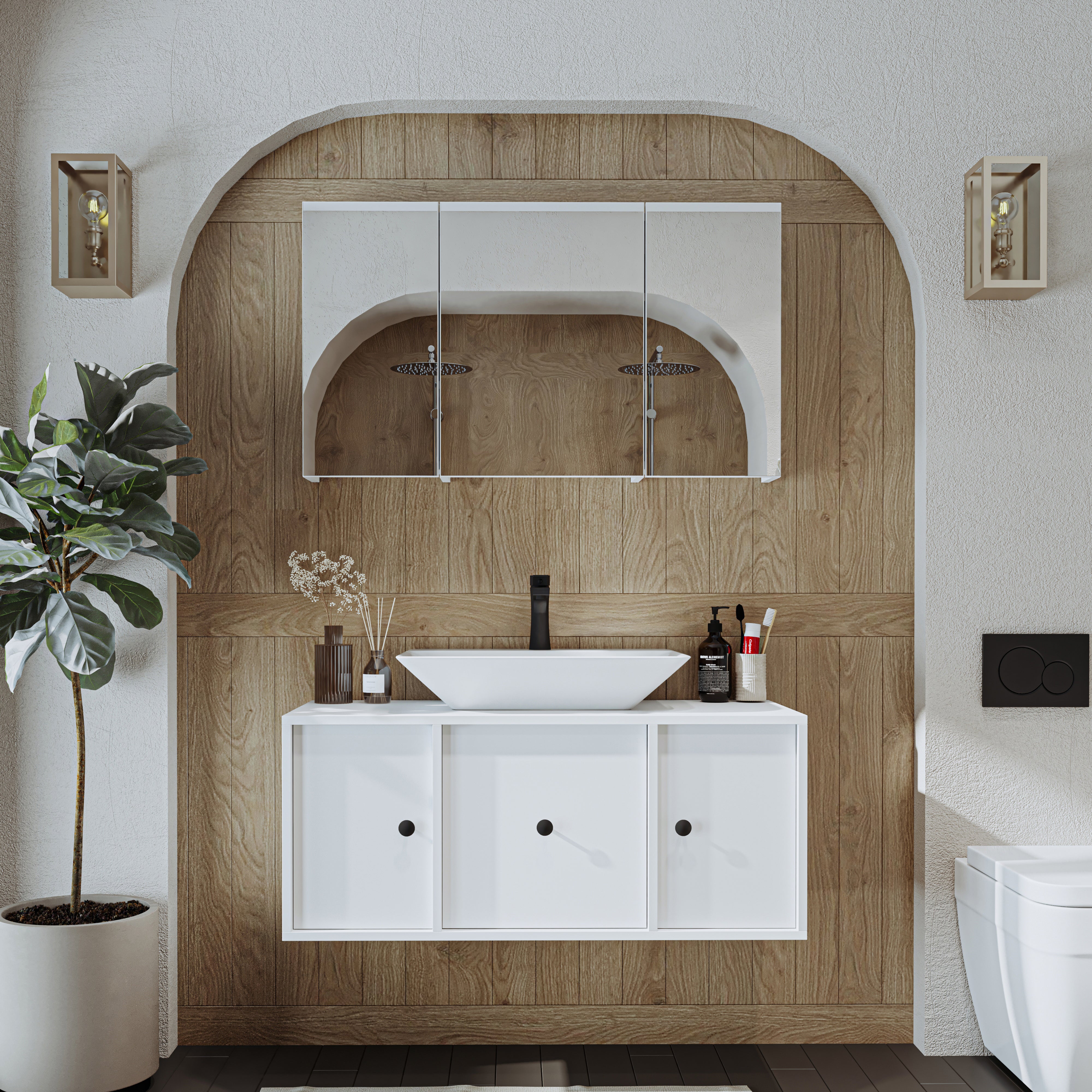 Lavabolu Banyo Dolabı 2li Set - Gusto - Roomartstore.com.trbanyo dolabı2548