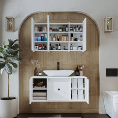 GUSTO - BANYO DOLABI 3'LÜ SET + OVAL ÇANAK LAVABO