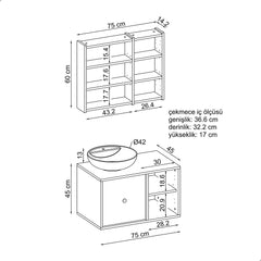 Lavabolu Banyo Dolabı 2li Set - Gusto - Roomartstore.com.trbanyo dolabı2552