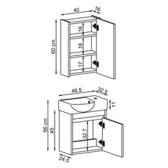 Lavabolu Banyo Dolabı 2li Set - Leo - Roomartstore.com.trbanyo dolabı2341