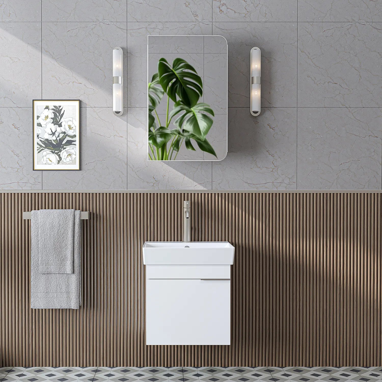 Lavabolu Banyo Dolabı 2li Set - Likya - Roomartbanyo dolabı2915