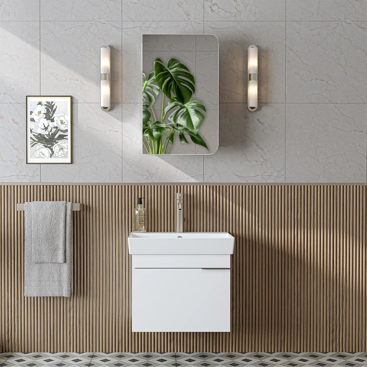 Lavabolu Banyo Dolabı 2li Set - Likya - Roomartbanyo dolabı2916