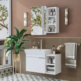 Lavabolu Banyo Dolabı 2li Set - Likya - Roomartbanyo dolabı2918