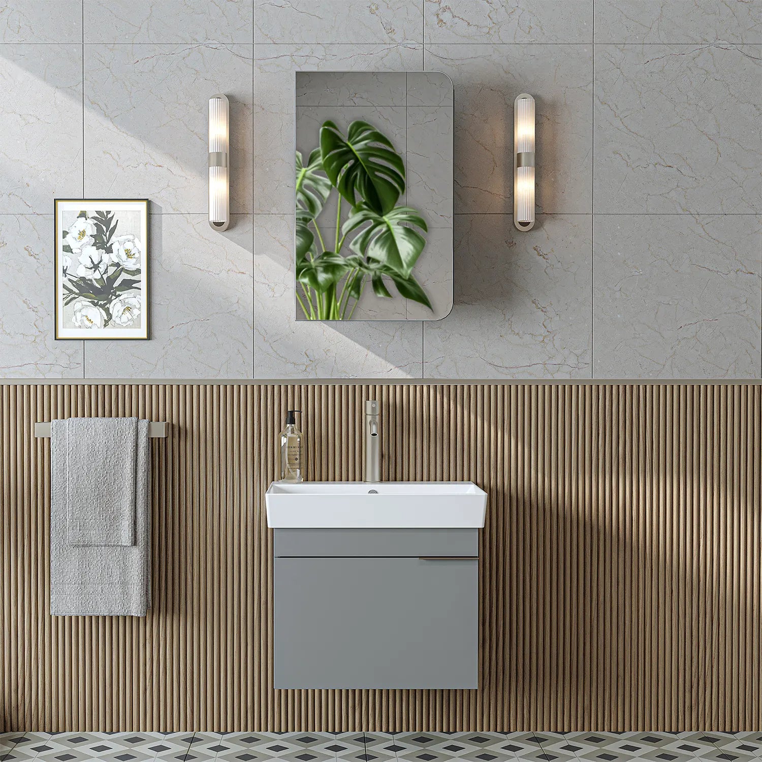 Lavabolu Banyo Dolabı 2li Set - Likya - Roomartbanyo dolabı2928