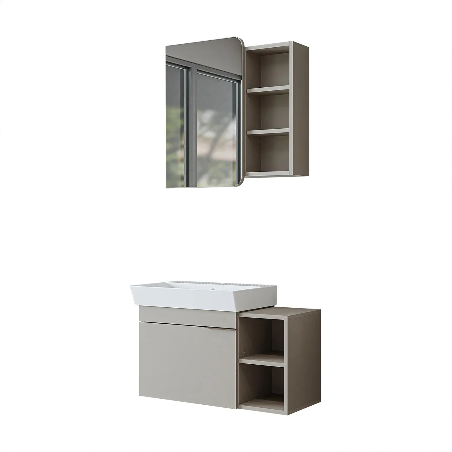 Lavabolu Banyo Dolabı 2li Set - Likya - Roomartbanyo dolabı2938