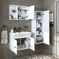 Lavabolu Banyo Dolabı 3lü Set - Ada - Roomartbanyo dolabı2866