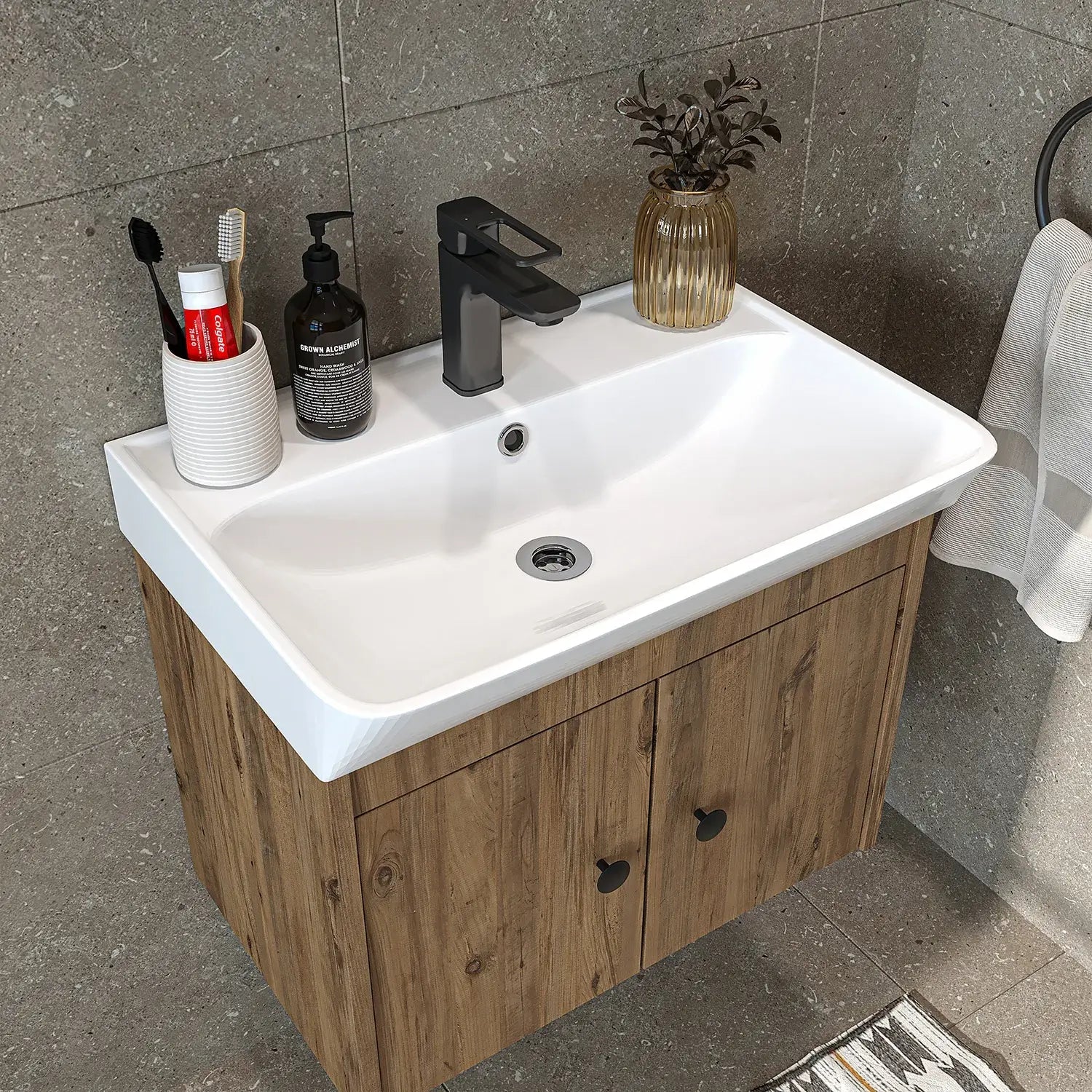 Lavabolu Banyo Dolabı 3lü Set - Ada - Roomartbanyo dolabı2867