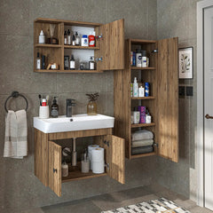 Lavabolu Banyo Dolabı 3lü Set - Ada - Roomartbanyo dolabı2867