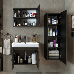Lavabolu Banyo Dolabı 3lü Set - Ada - Roomartbanyo dolabı2868