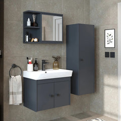 Lavabolu Banyo Dolabı 3lü Set - Ada - Roomartbanyo dolabı2869