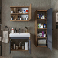 Lavabolu Banyo Dolabı 3lü Set - Ada - Roomartbanyo dolabı2871