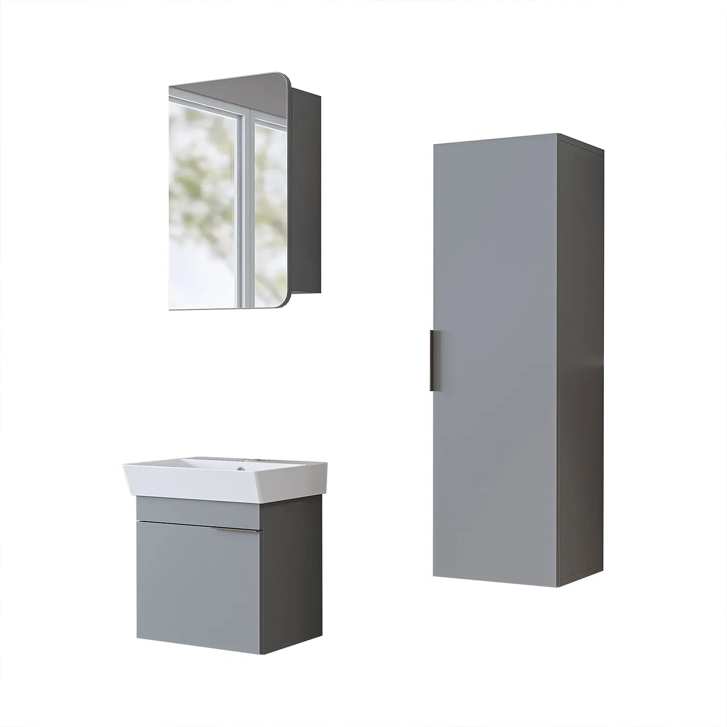 Lavabolu Banyo Dolabı 3lü Set - Likya - Roomartbanyo dolabı2931