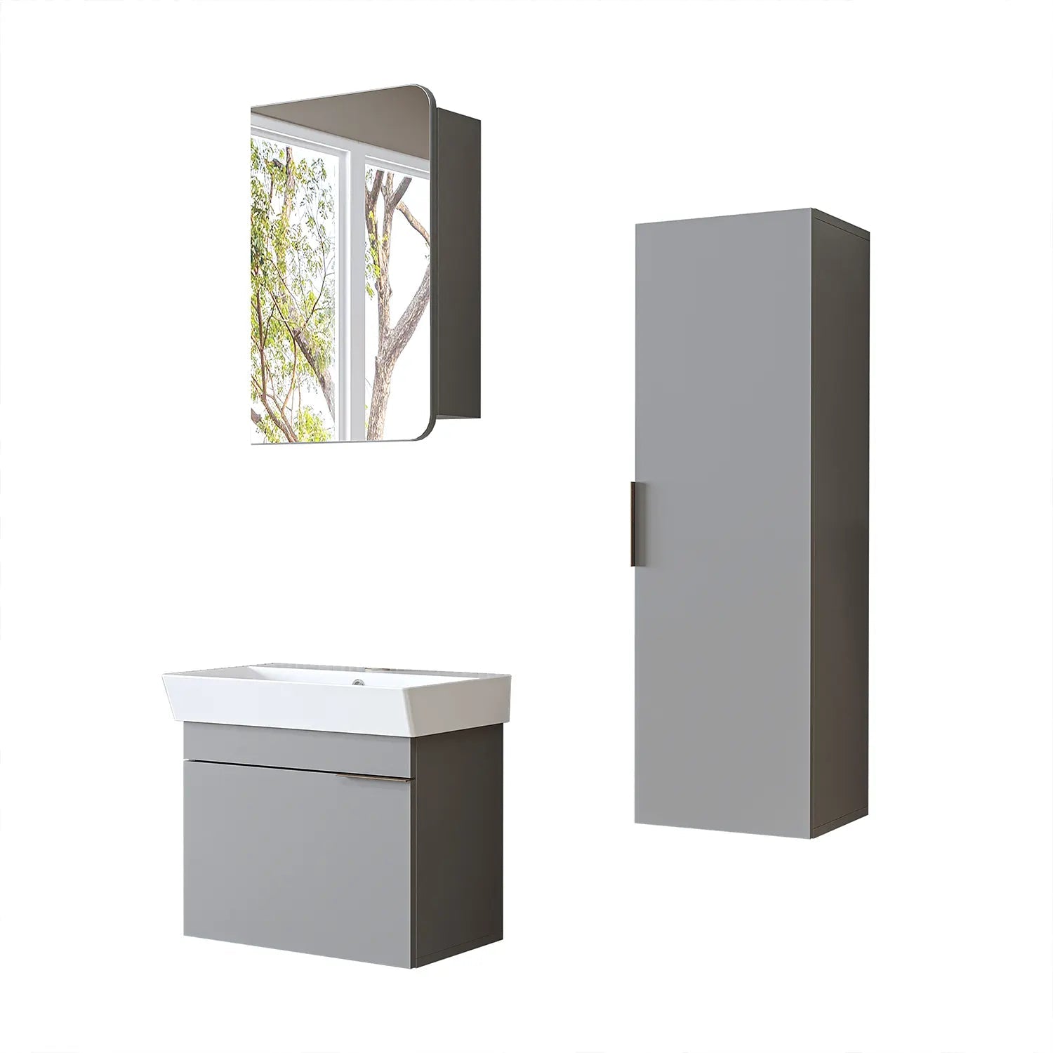Lavabolu Banyo Dolabı 3lü Set - Likya - Roomartbanyo dolabı2932