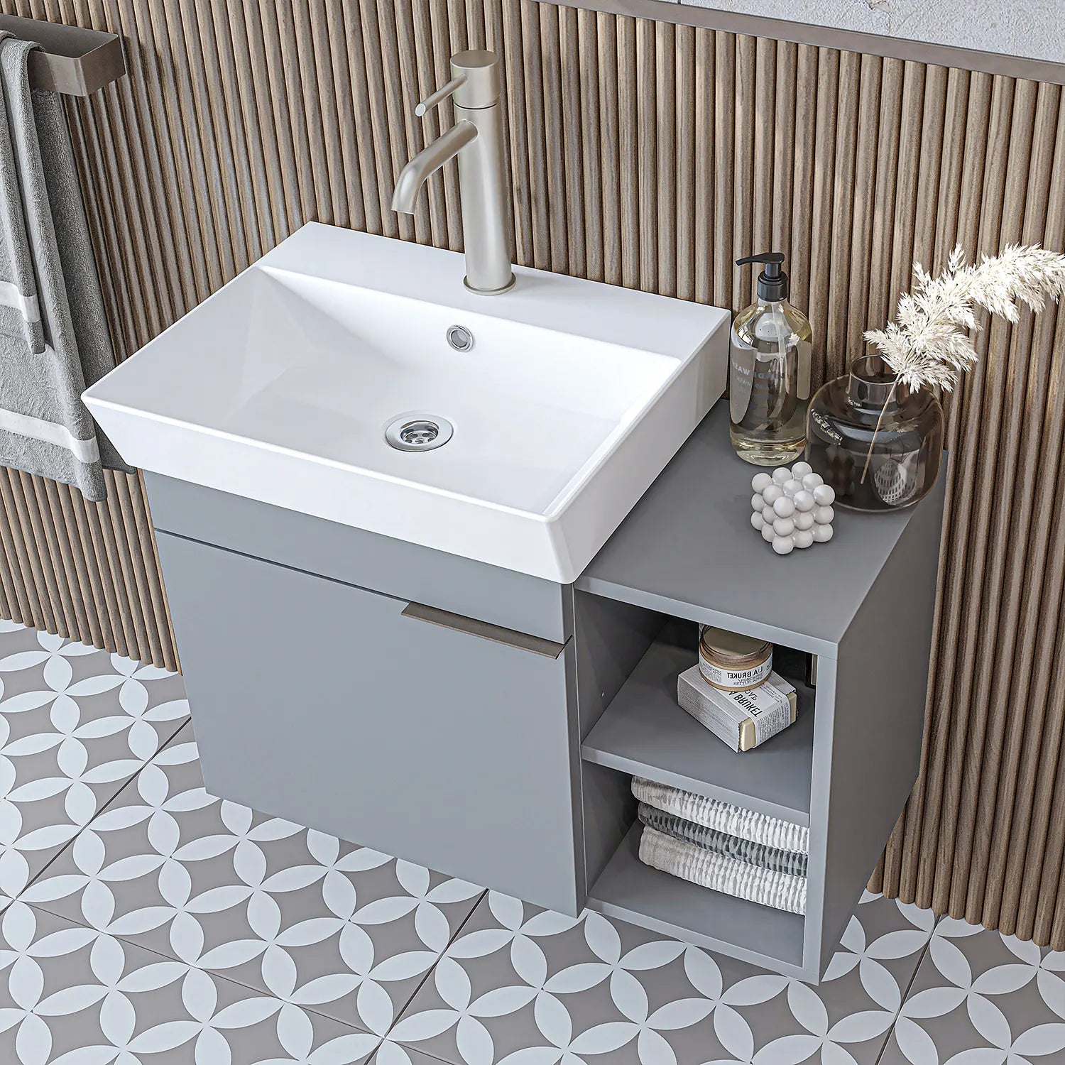 Lavabolu Banyo Dolabı 3lü Set - Likya - Roomartbanyo dolabı2933