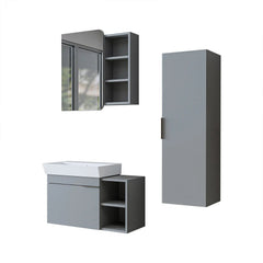 Lavabolu Banyo Dolabı 3lü Set - Likya - Roomartbanyo dolabı2934