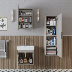 Lavabolu Banyo Dolabı 3lü Set - Likya - Roomartbanyo dolabı2939