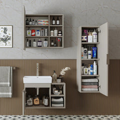 Lavabolu Banyo Dolabı 3lü Set - Likya - Roomartbanyo dolabı2941