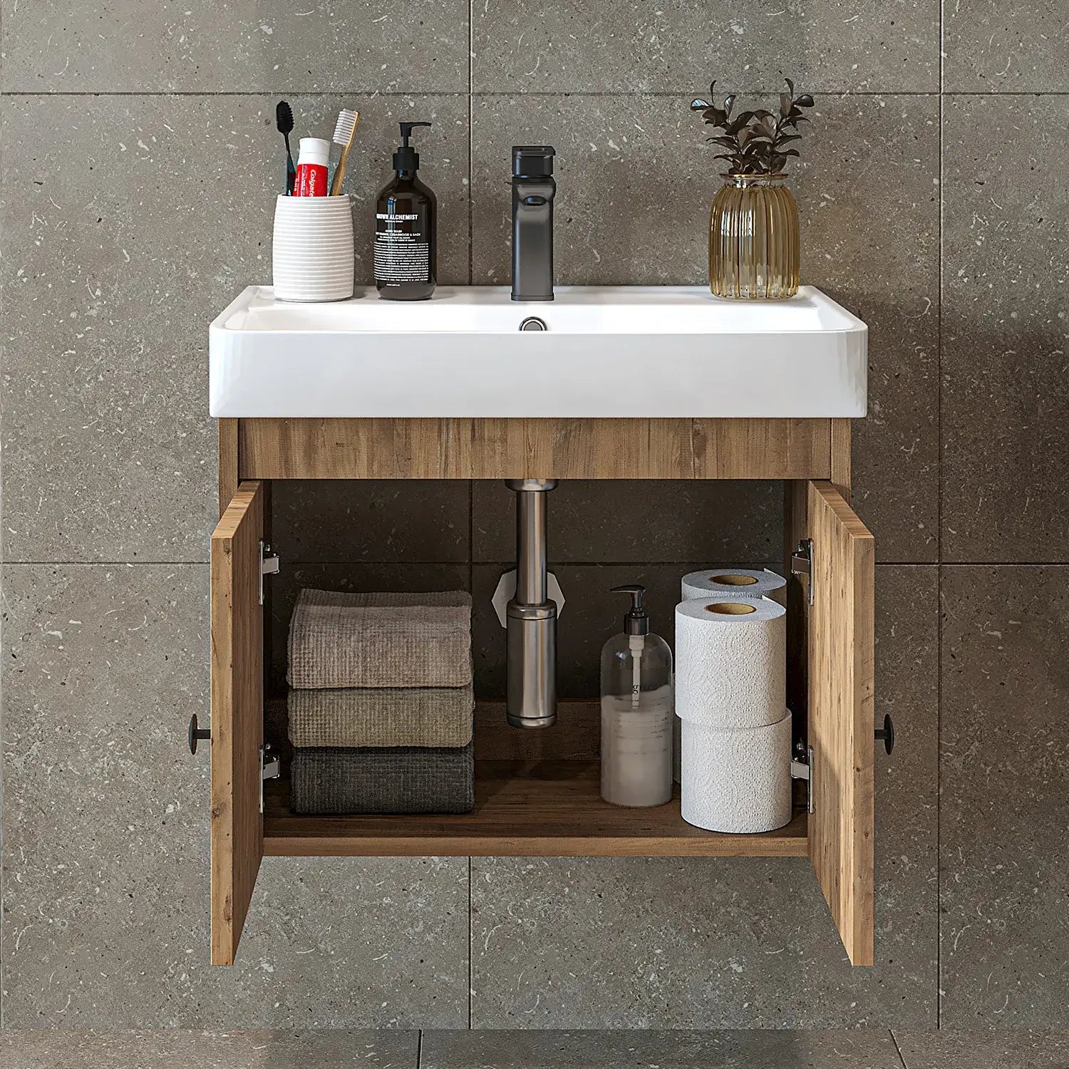 Lavabolu Banyo Dolabı - Ada - Roomartbanyo dolabı2670