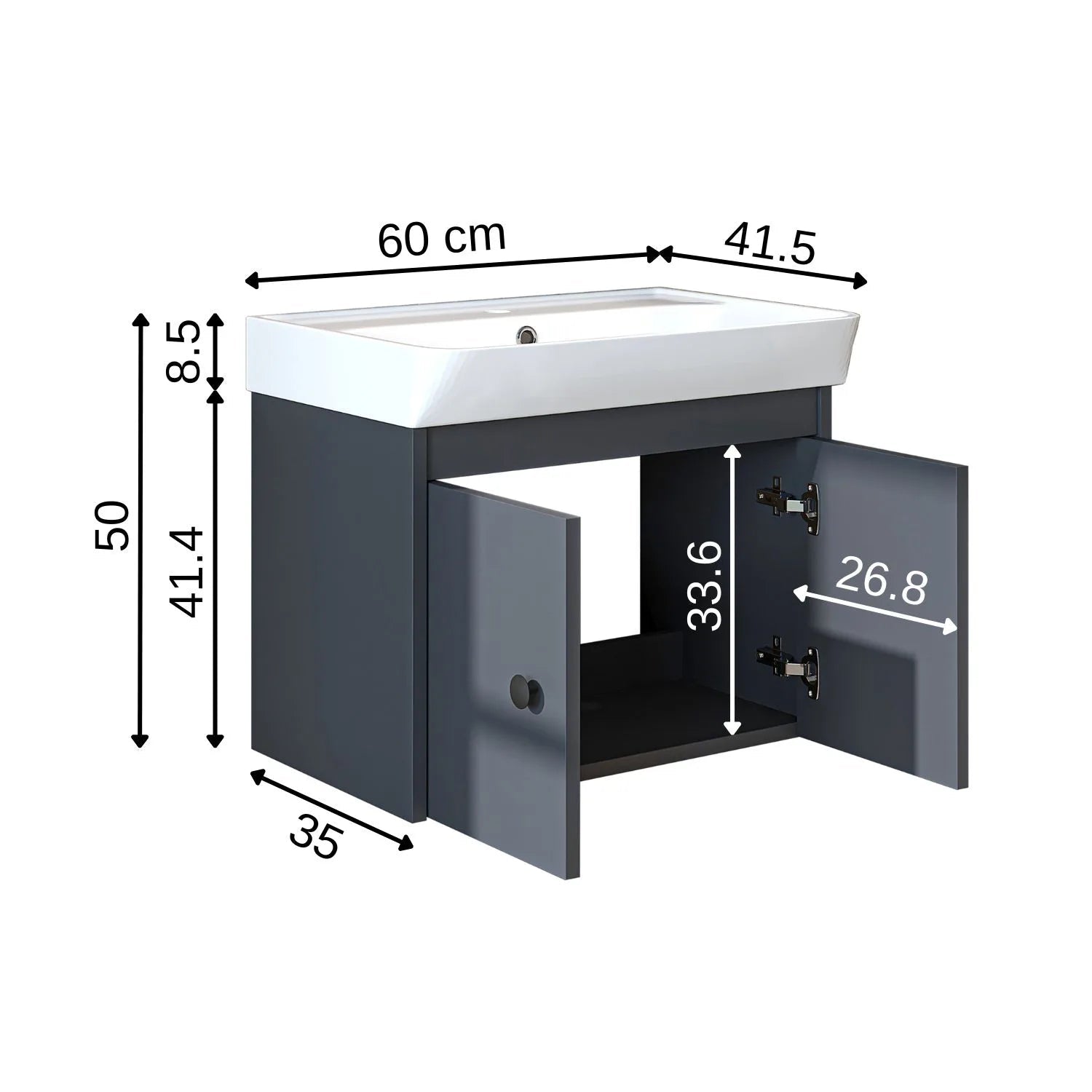 Lavabolu Banyo Dolabı - Ada - Roomartbanyo dolabı2671