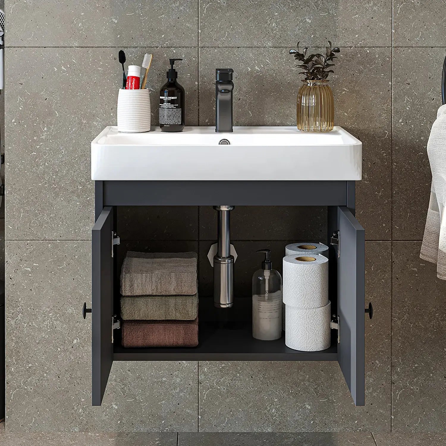 Lavabolu Banyo Dolabı - Ada - Roomartbanyo dolabı2671