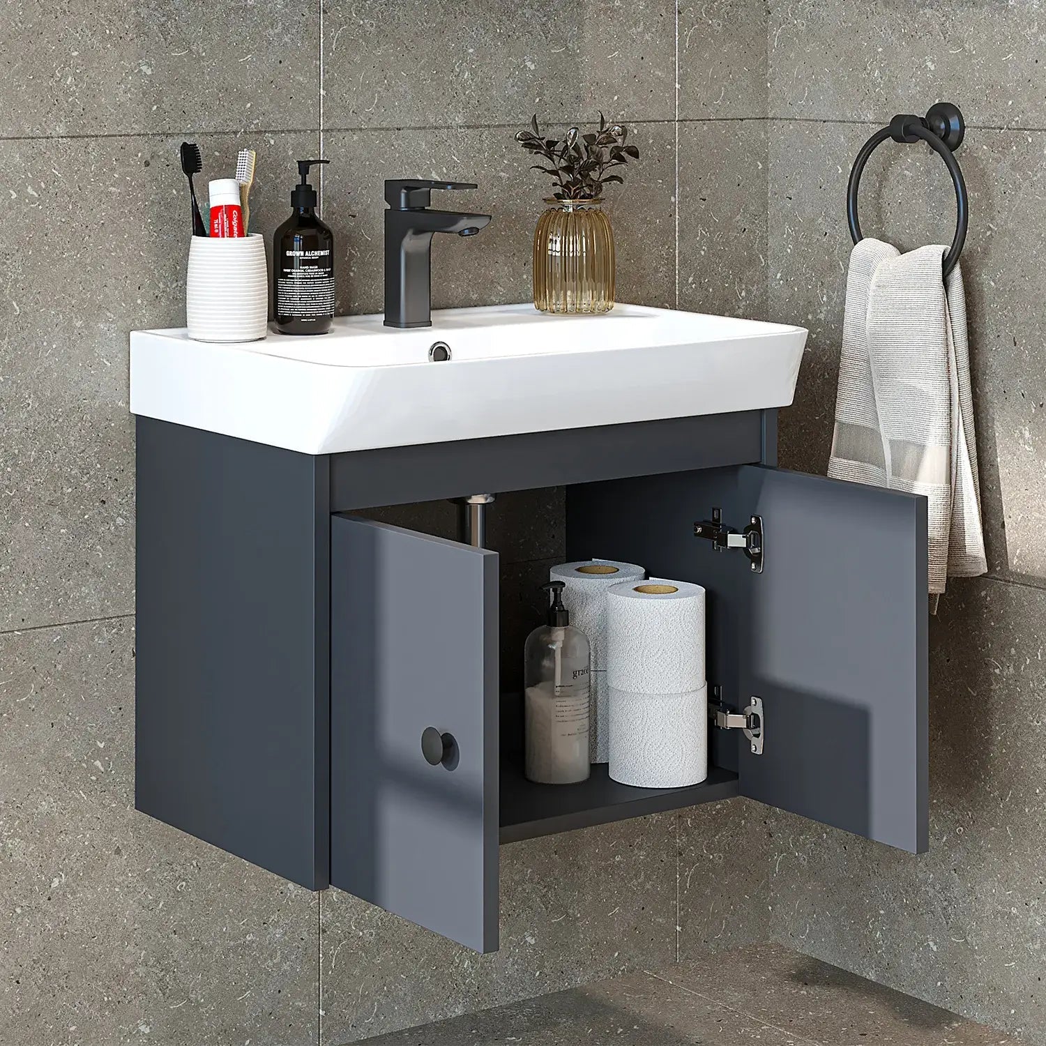 Lavabolu Banyo Dolabı - Ada - Roomartbanyo dolabı2671
