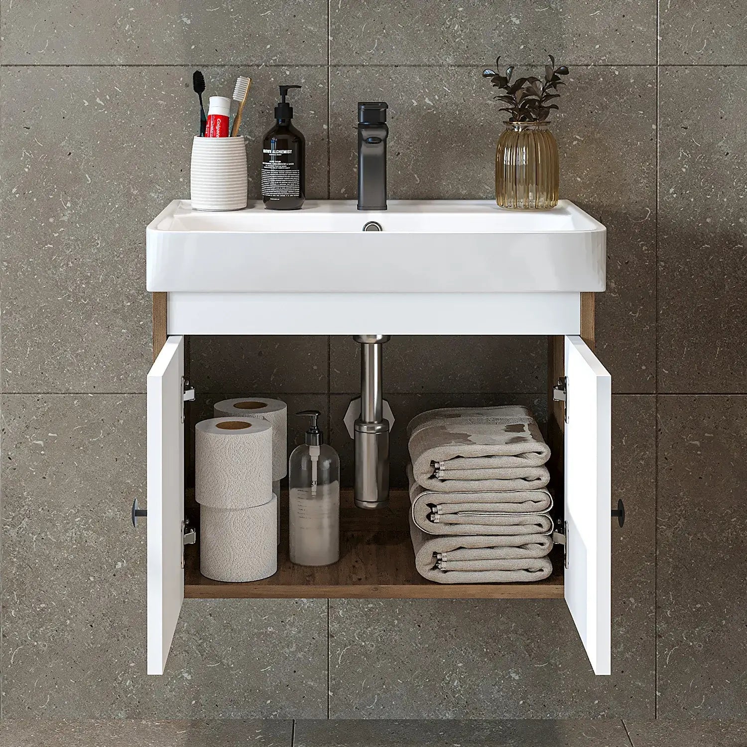 Lavabolu Banyo Dolabı - Ada - Roomartbanyo dolabı2856