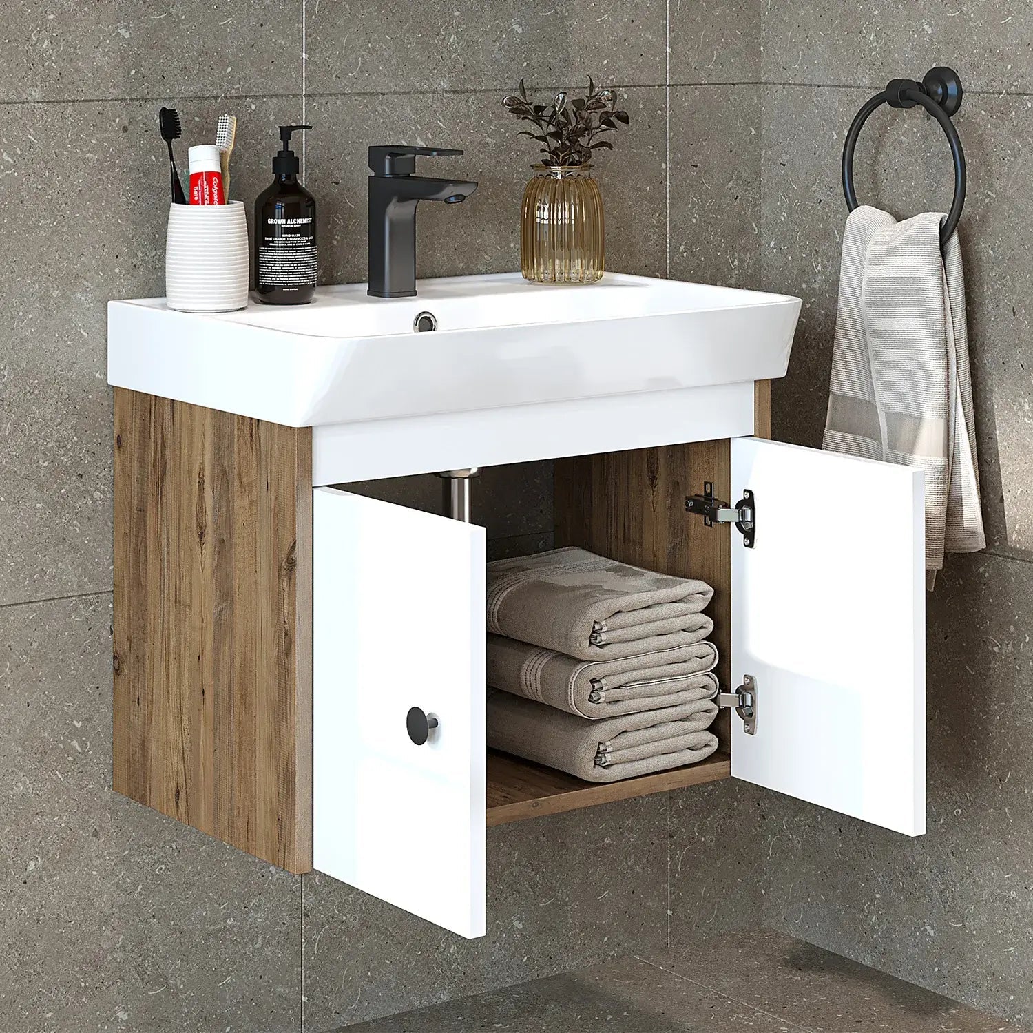 Lavabolu Banyo Dolabı - Ada - Roomartbanyo dolabı2856