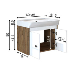 Lavabolu Banyo Dolabı - Ada - Roomartbanyo dolabı2856