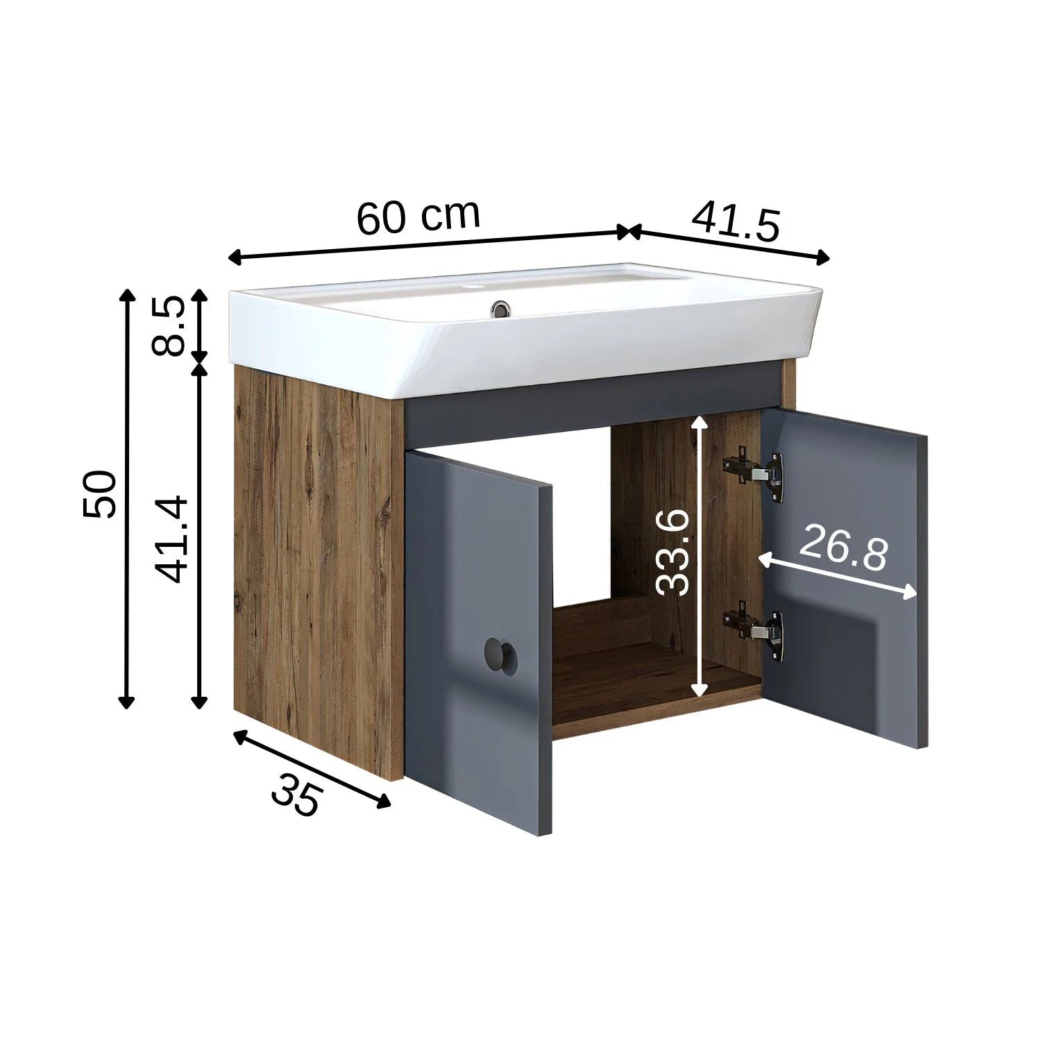 Lavabolu Banyo Dolabı - Ada - Roomartbanyo dolabı2857