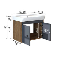 Lavabolu Banyo Dolabı - Ada - Roomartbanyo dolabı2857
