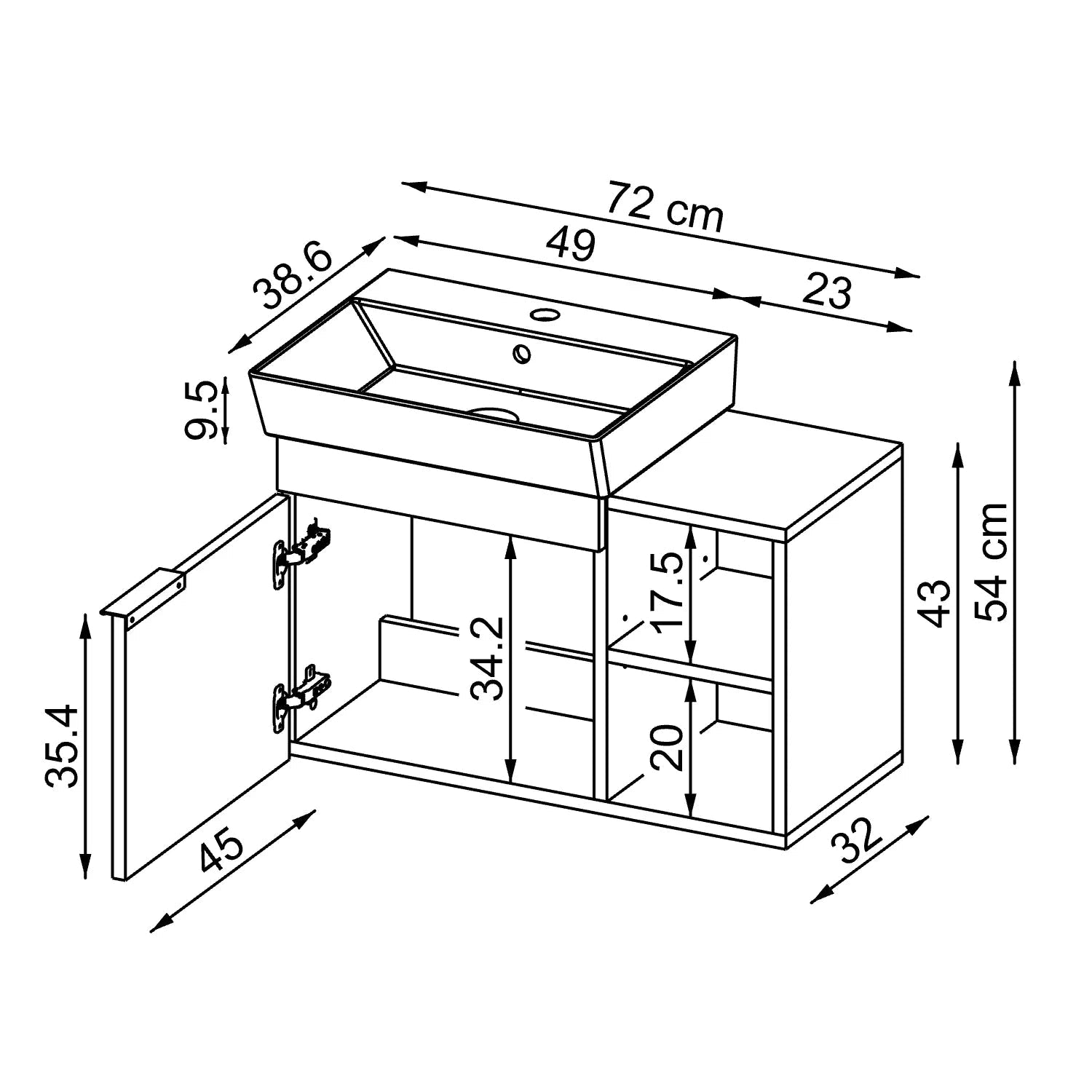 Lavabolu Banyo Dolabı - Likya - Roomartbanyo dolabı2879
