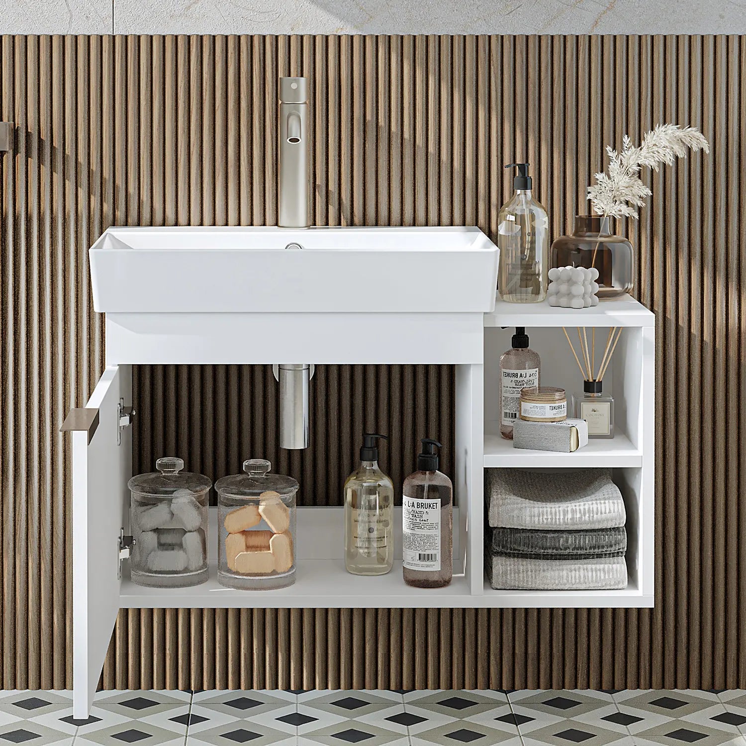 Lavabolu Banyo Dolabı - Likya - Roomartbanyo dolabı2880