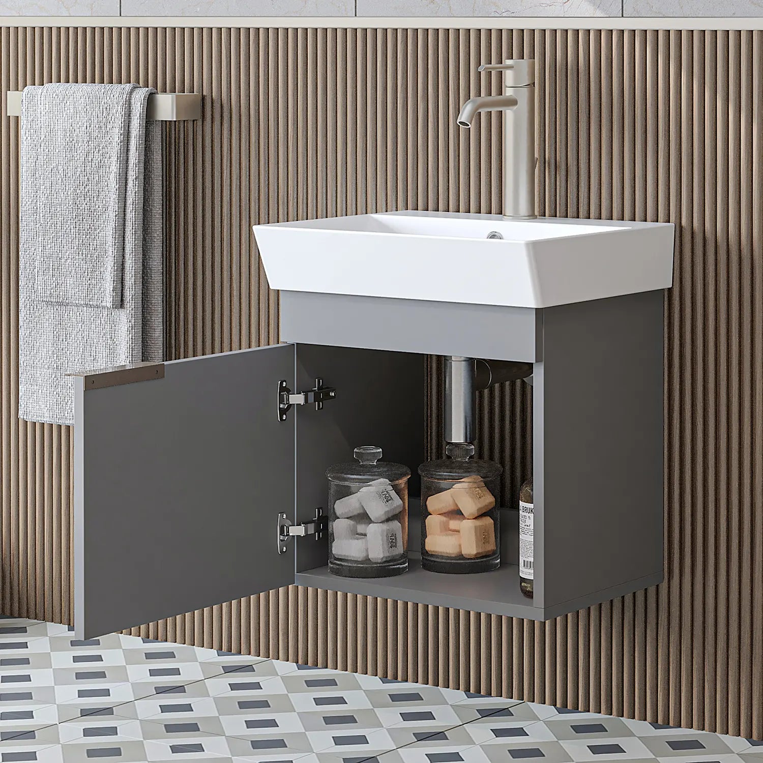 Lavabolu Banyo Dolabı - Likya - Roomartbanyo dolabı2881