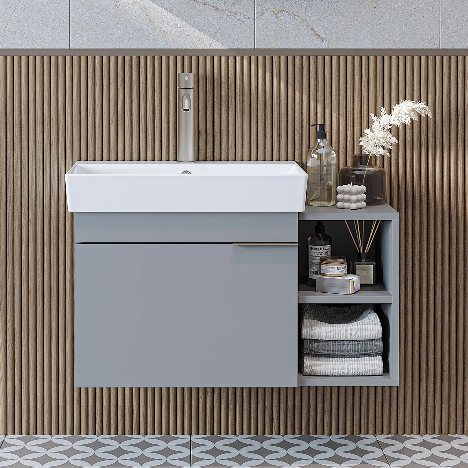 Lavabolu Banyo Dolabı - Likya - Roomartbanyo dolabı2884