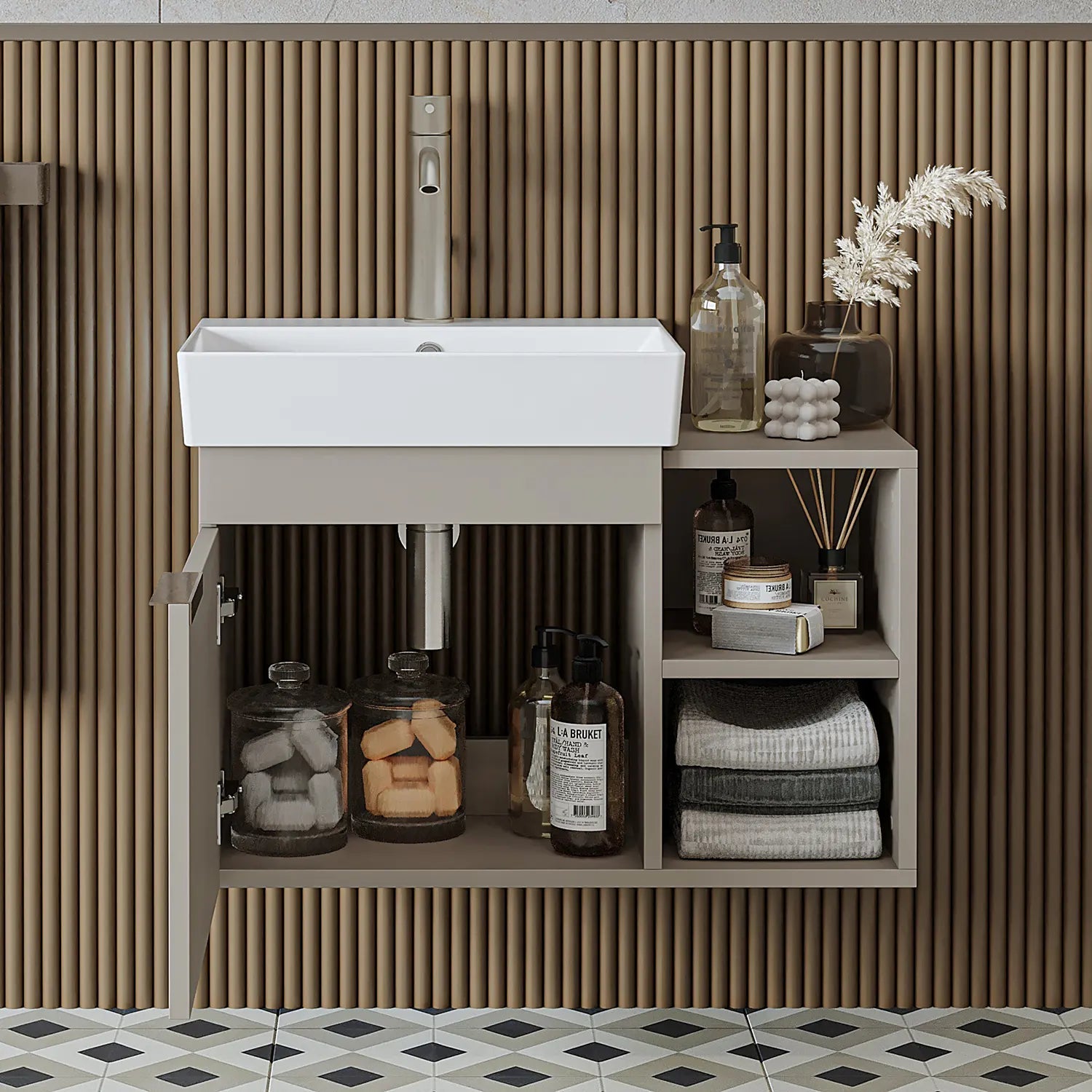 Lavabolu Banyo Dolabı - Likya - Roomartbanyo dolabı2887