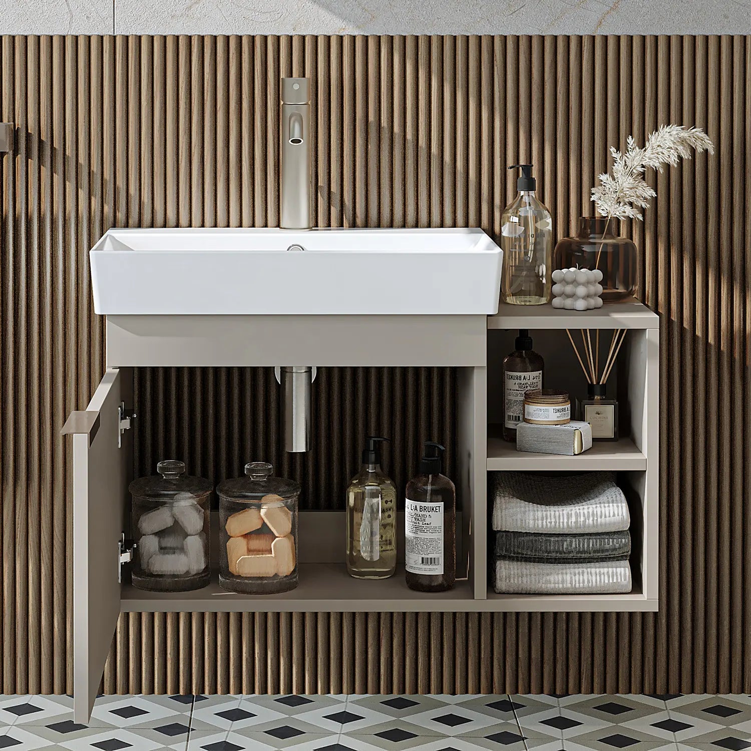 Lavabolu Banyo Dolabı - Likya - Roomartbanyo dolabı2888