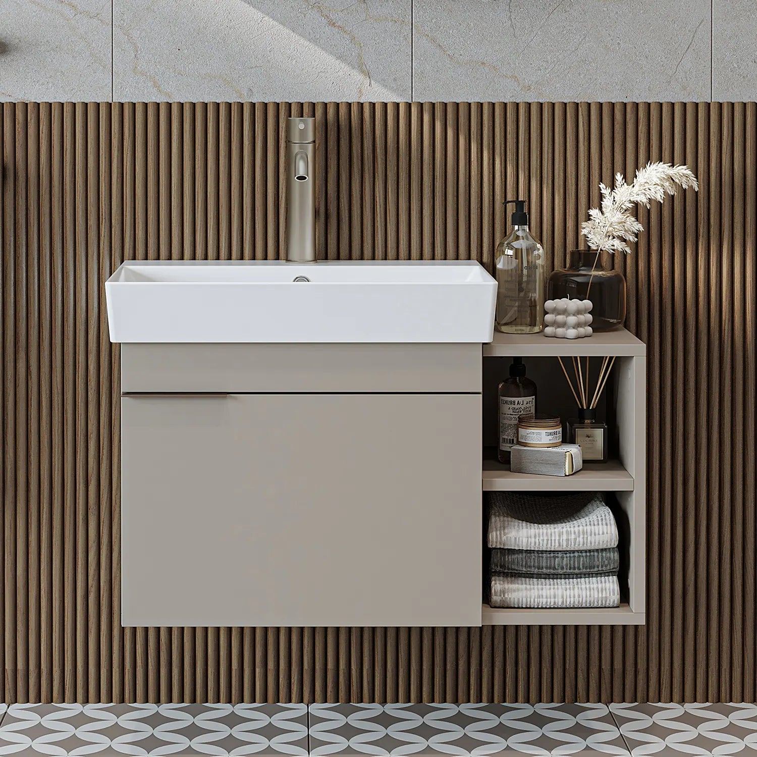 Lavabolu Banyo Dolabı - Likya - Roomartbanyo dolabı2888