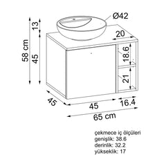 Lavabolu Banyo Dolabı - Lotus - Roomartstore.com.trbanyo dolabı2455