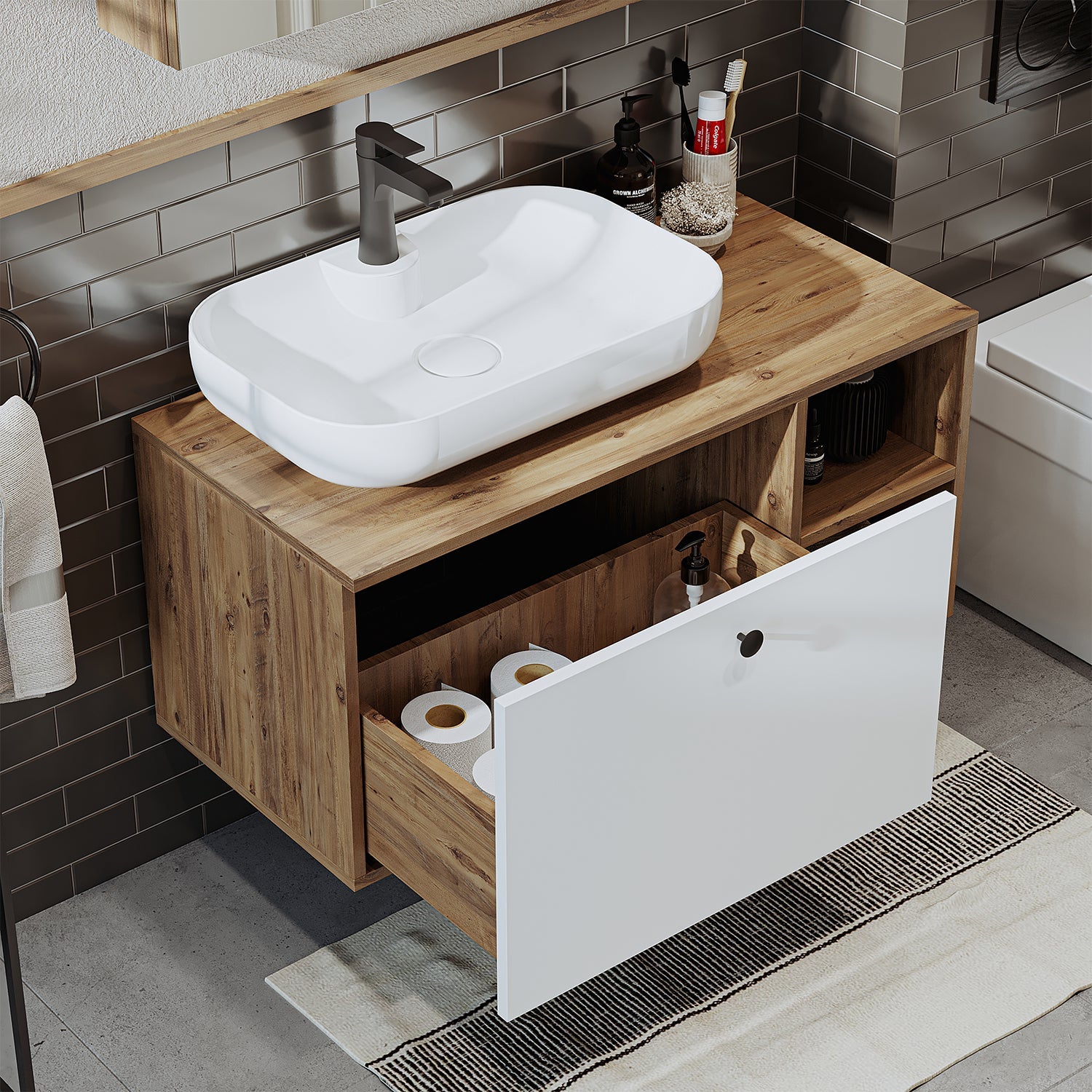 Lavabolu Banyo Dolabı - Lotus - Roomartstore.com.trbanyo dolabı2516